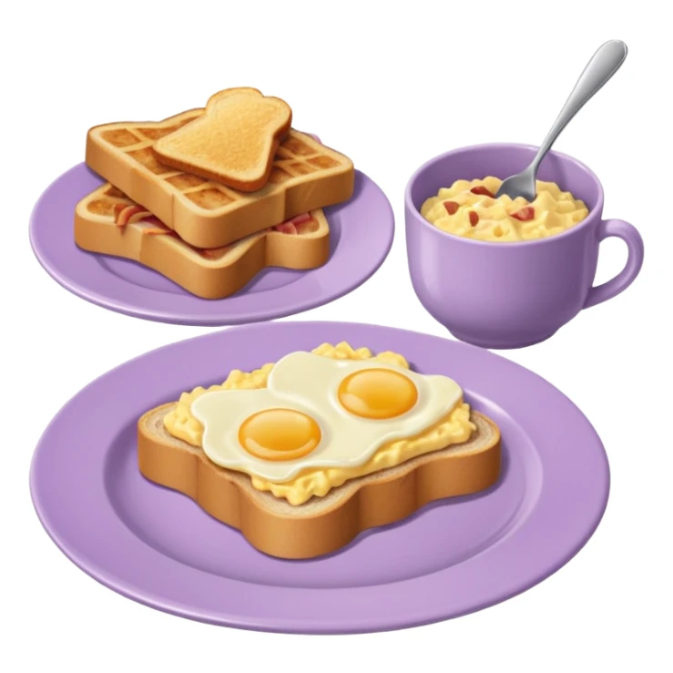 Breakfast in pale purple dishes sticker