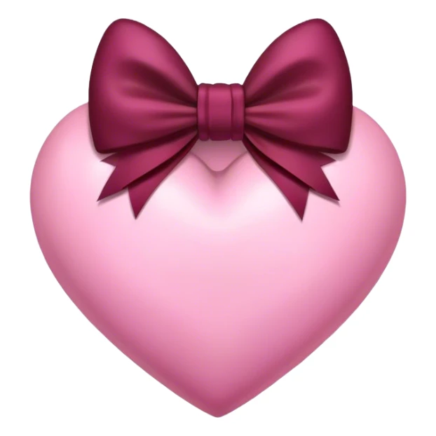 Pink heart with burgundy bow sticker