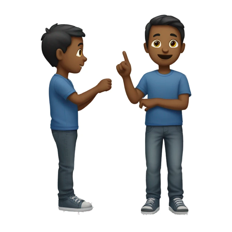 boy saying “boi” with his hand pointed sticker