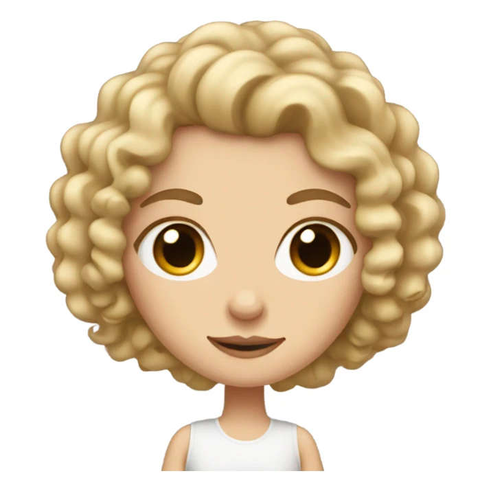 white girl with tight curls sticker