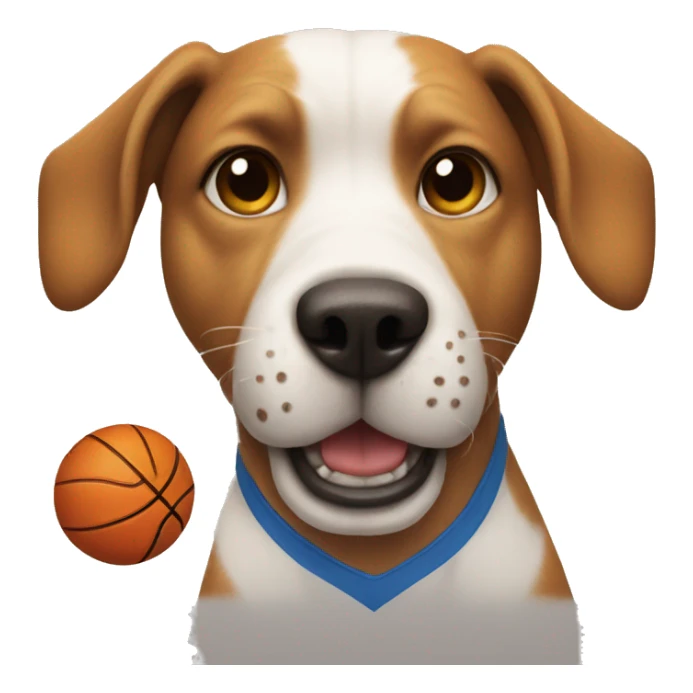 dog playing basketball sticker