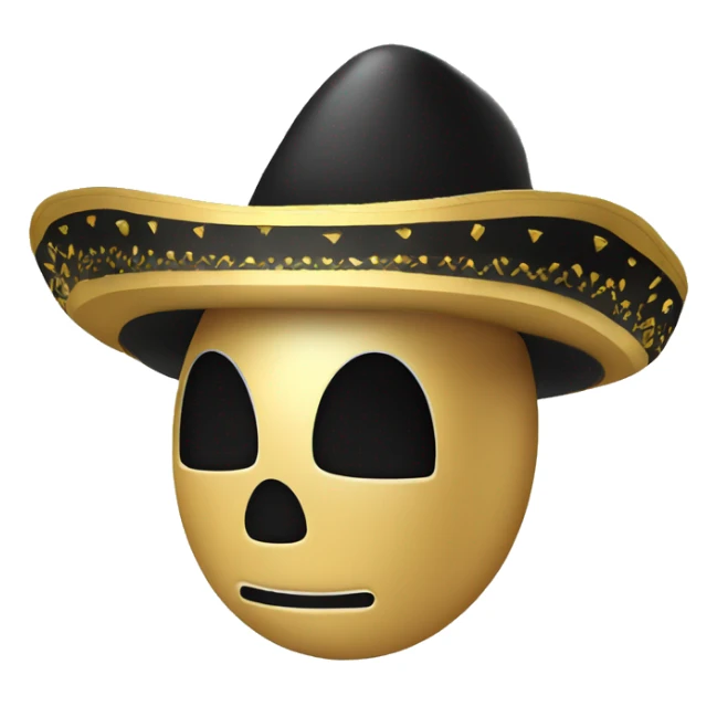 Black and gold Mexican mariachi sombrero sticker