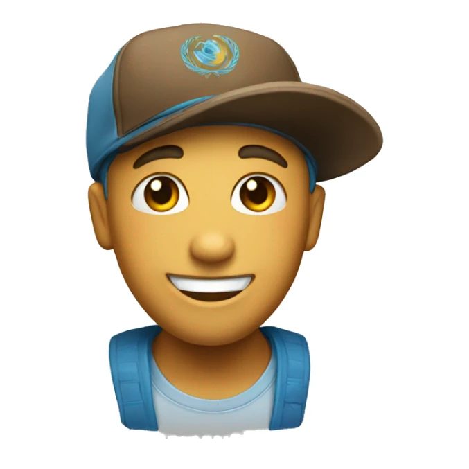 Un emoji sonriente sin un diente y con una gorra  sticker