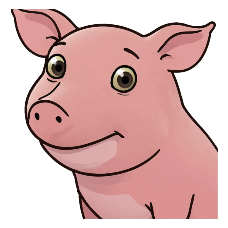 Little pink piglet sniffing  sticker