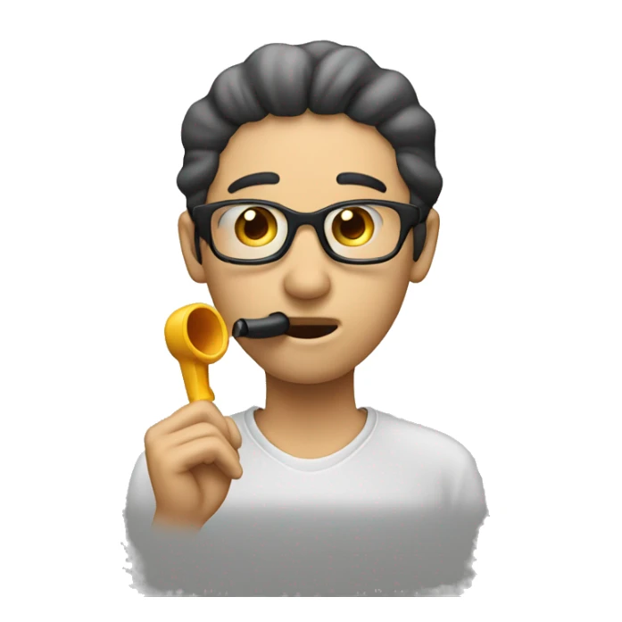 person whistle with his fing sticker