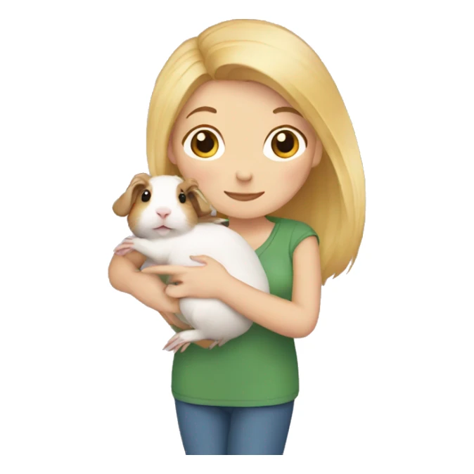 Blonde Woman hugging a guineapig sticker
