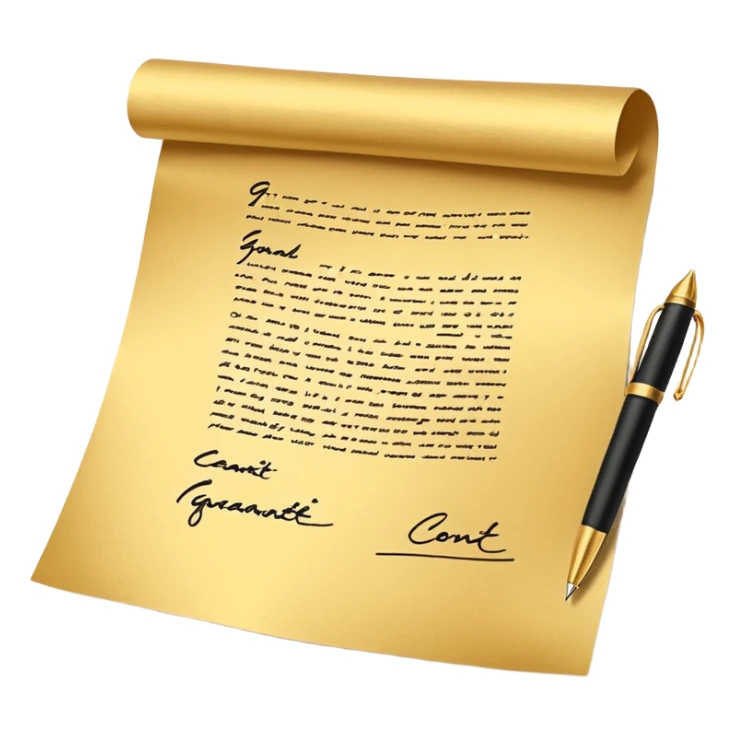 Professional guarantee contract golden paper signed sticker