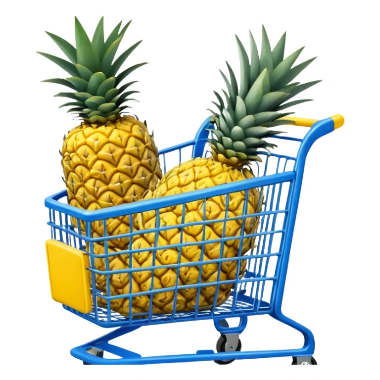 pineapples in a blue Shopping cart  sticker