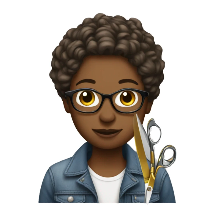 realistic clothing designer with scissors and cloth sticker