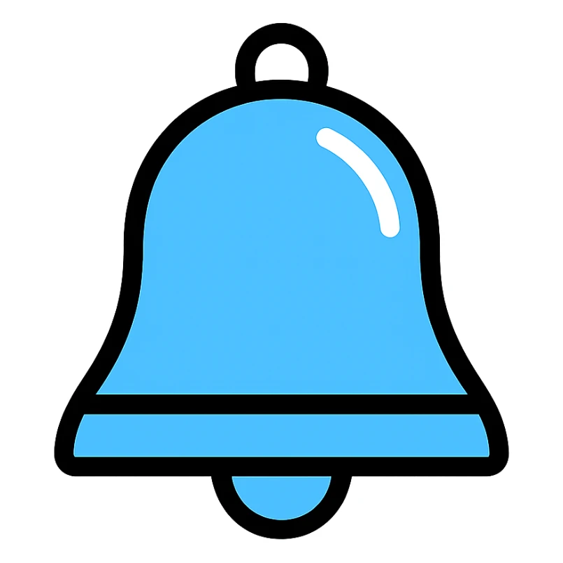 sky blue bell, outlined with a touch of shine sticker