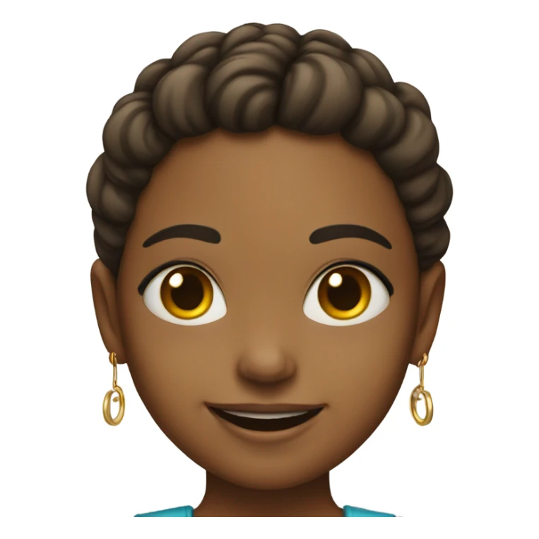 smiling girl with hoop earrings sticker
