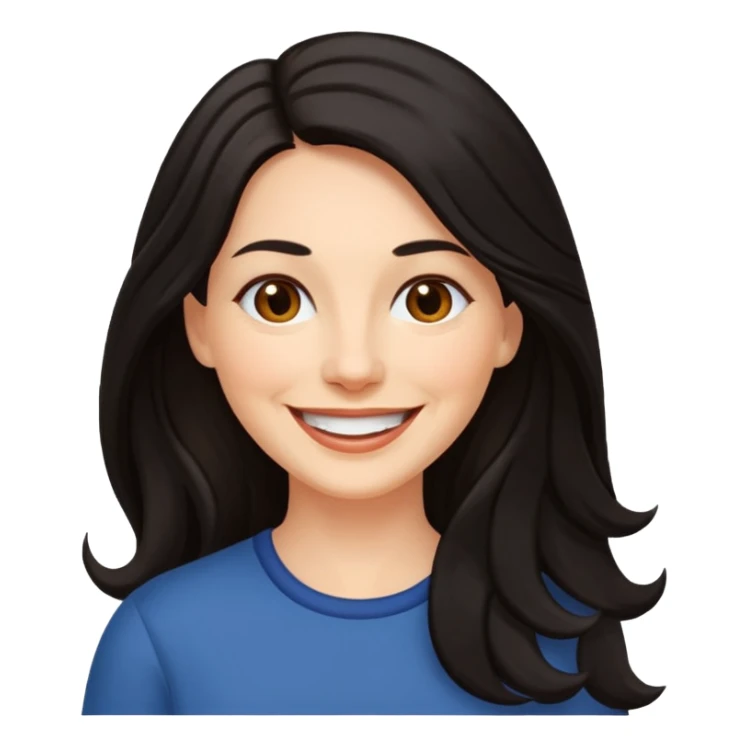 Mature woman with long dark hair sticker