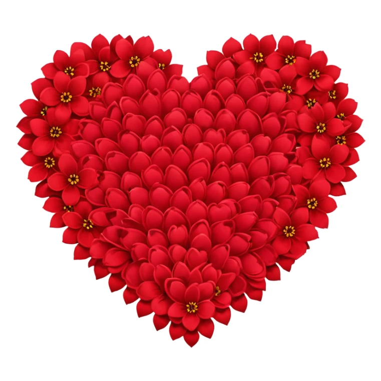 Make a giant heart out of flowers shaped like hearts sticker