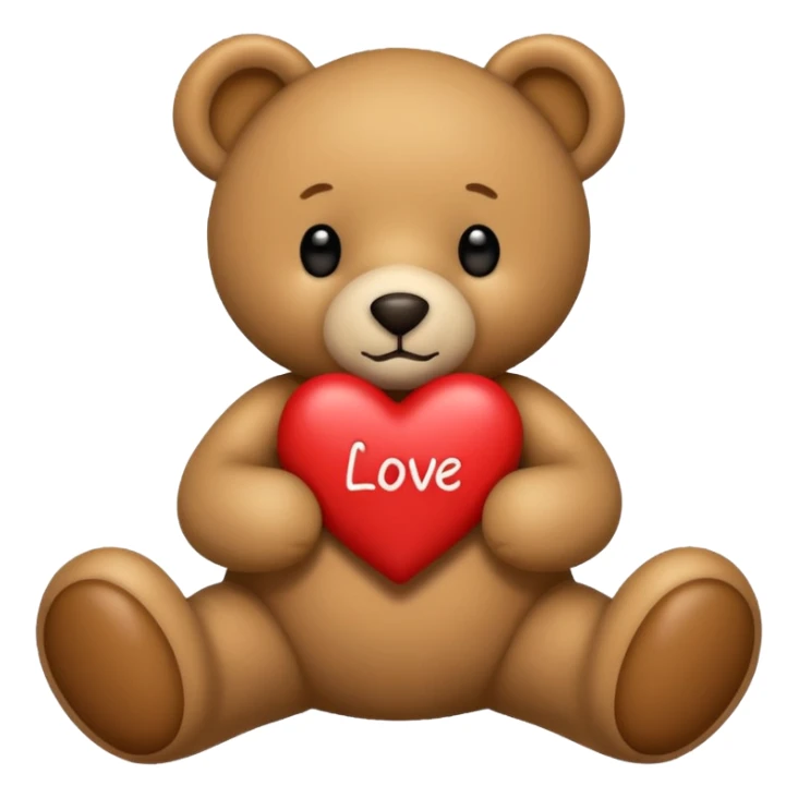 teddy bear with the words I love you written on it sticker