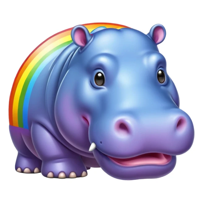 Rainbow hippo sticker
