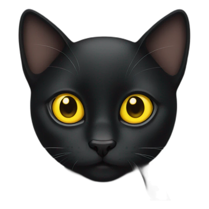 Black cat with yellow eyes  sticker