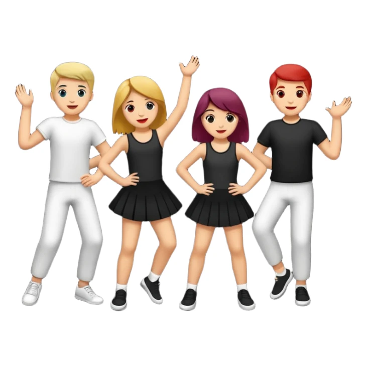 Schüler die auf einer schwarzen bühne tanzen mit dunlem hintergrund sticker