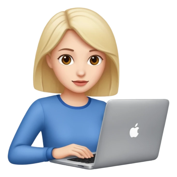 Woman with laptop sticker