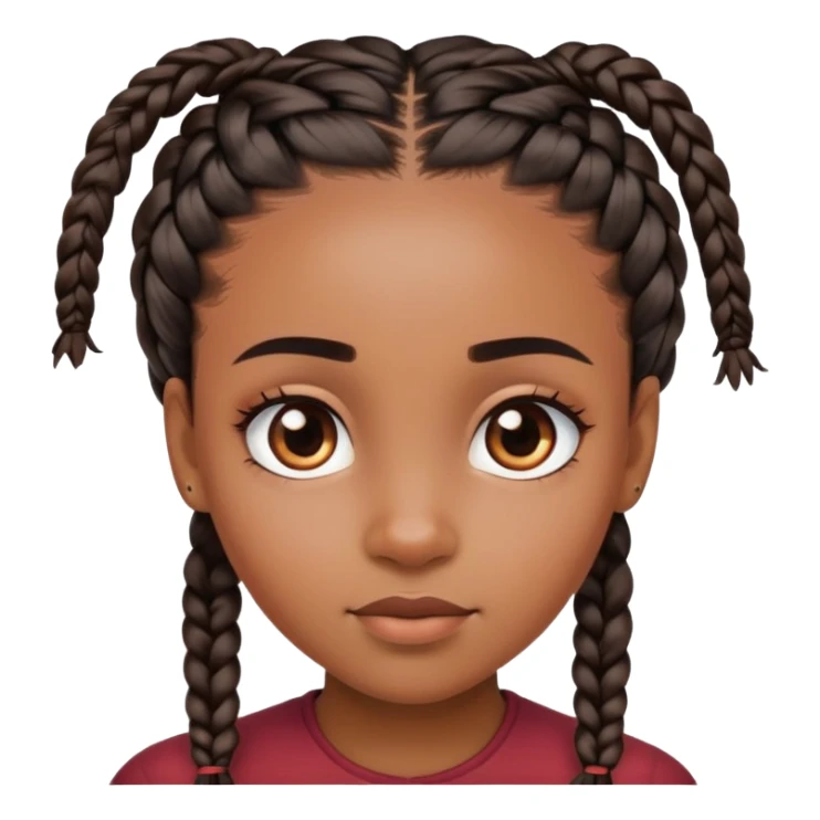 black girl with braids and with her eyebrows raised being curious sticker