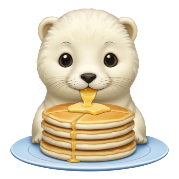 SnowWhite seal eating pancakes sticker