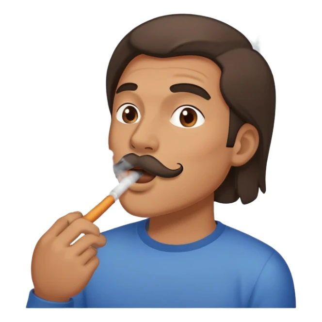 A guy blowing a cloud out of his mouth sticker