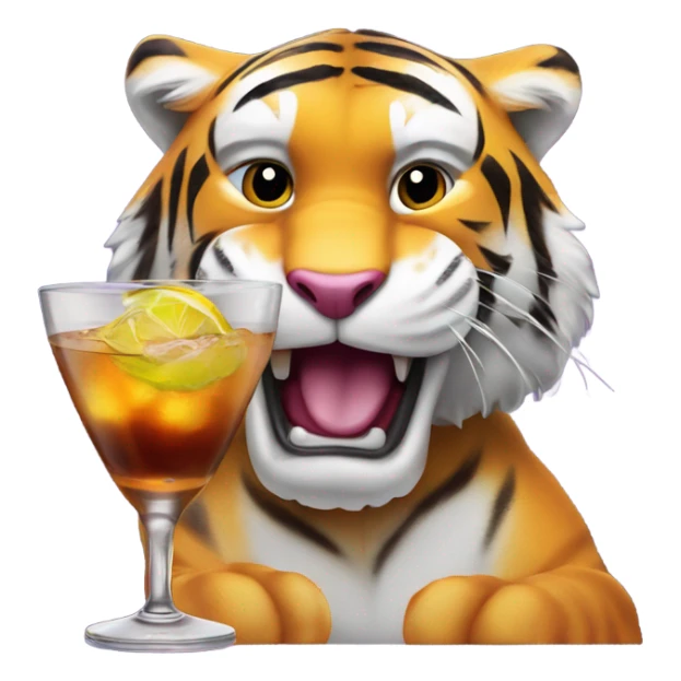 LSU Mike the Tiger with whiskey cocktail  sticker