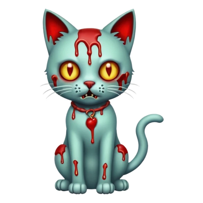 bloody zombie cat full body sticker
