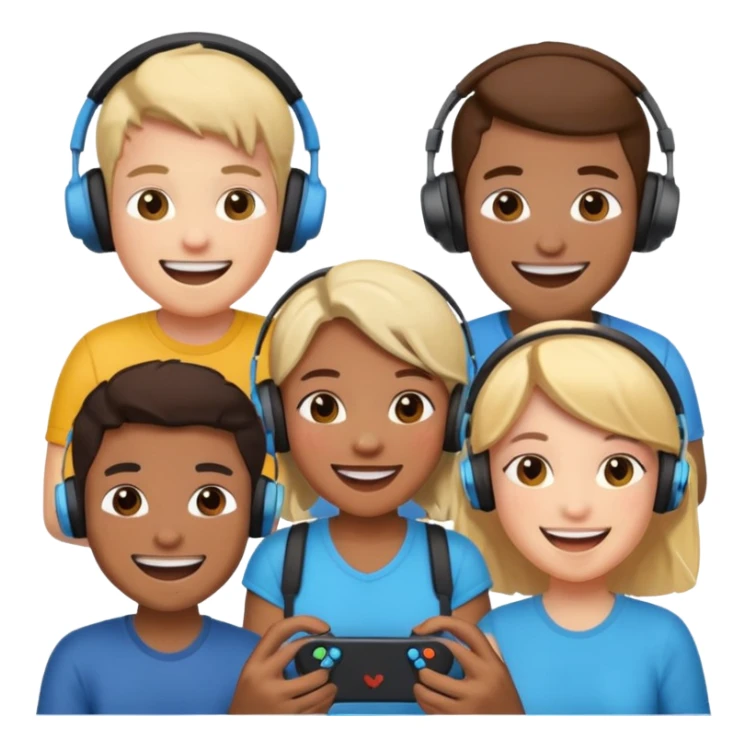 group of friends playing video games together sticker