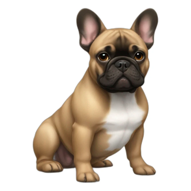 Select French bulldog light brown and black sticker