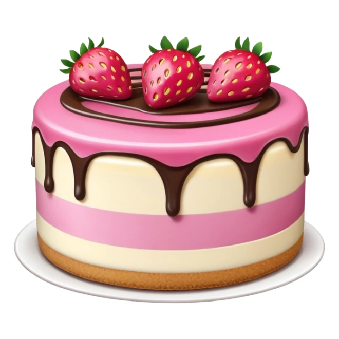 Pink Strawberry Cheesecake With Chocolate Syrup  sticker