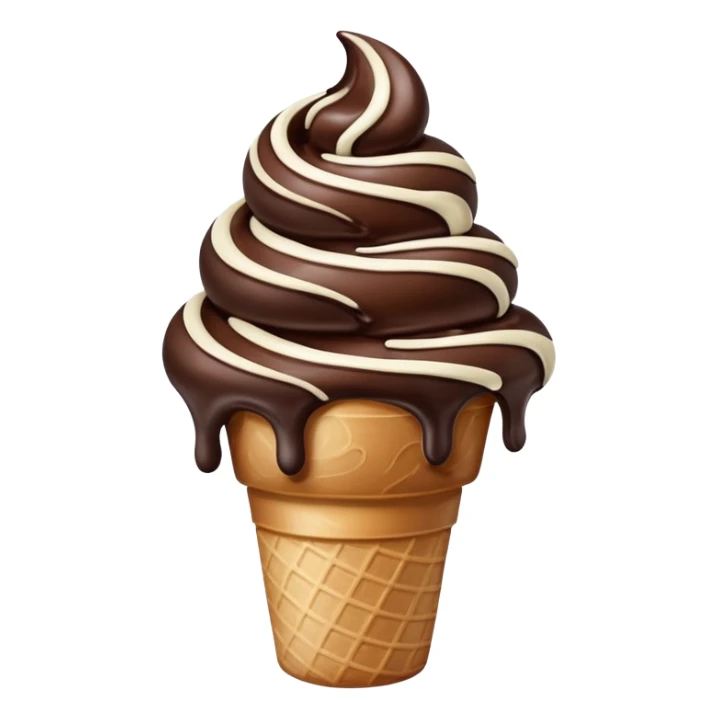 melted white and dark chocolate ice cream sticker