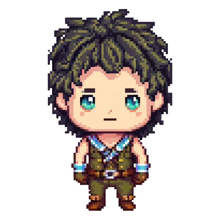 character with only three dark hairs on his head sticker