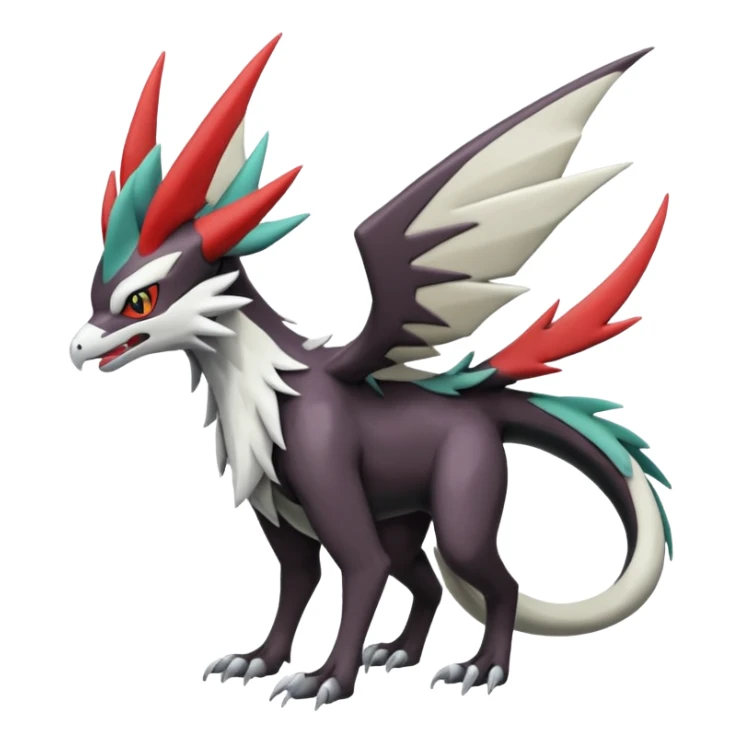Noivern-Mightyena-Silvally-Fakémon-hybrid-creature (full body)  sticker