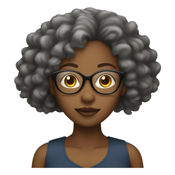 Black women with clear glasses and curly hair sticker