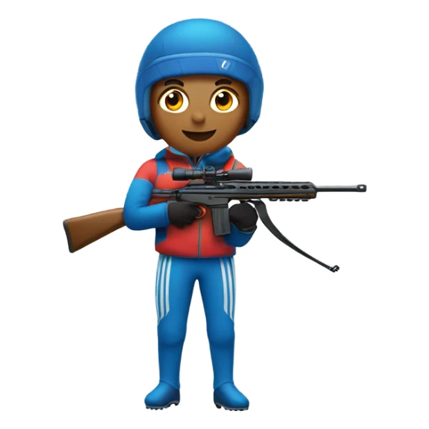 biathlon athlete with rifle sticker