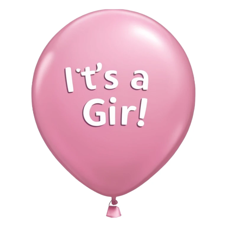 A light pink balloon with a text "it's a girl" on it sticker