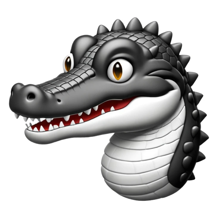 simple gator icon line art black and white sticker