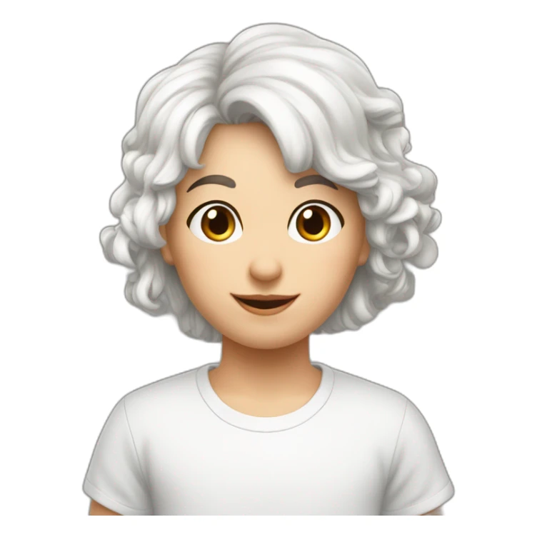 Garçon blanc cheveux marron avec fille cheveux marron court blanc sticker