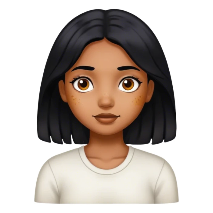 Hyperpigmentation girl with black hair sticker