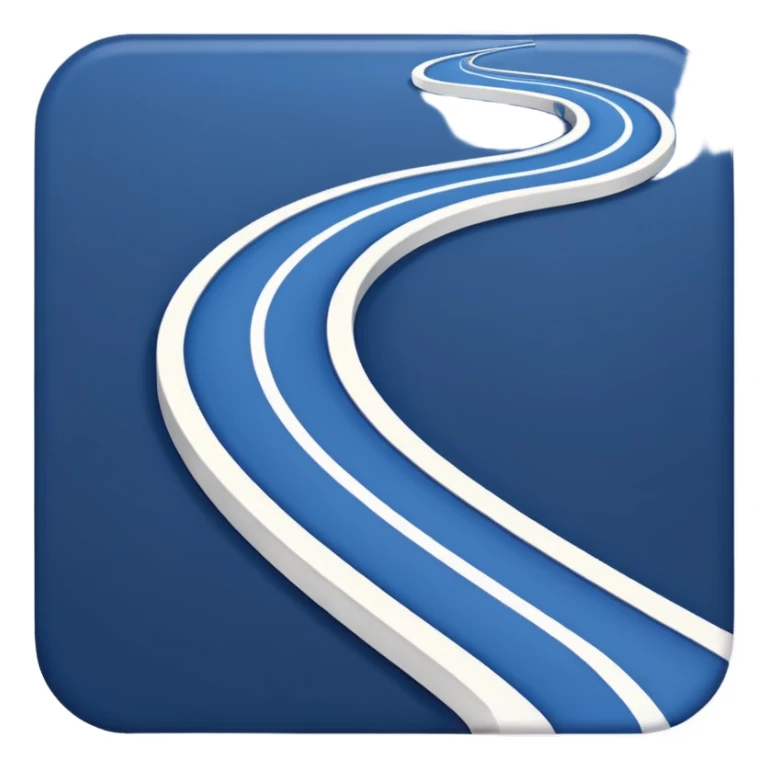 Clean roadmap icon emoji with curved path and milestones, modern corporate style sticker