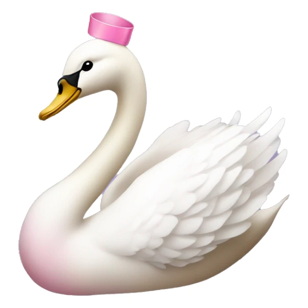 coquette swan with a pink bow on its head sticker
