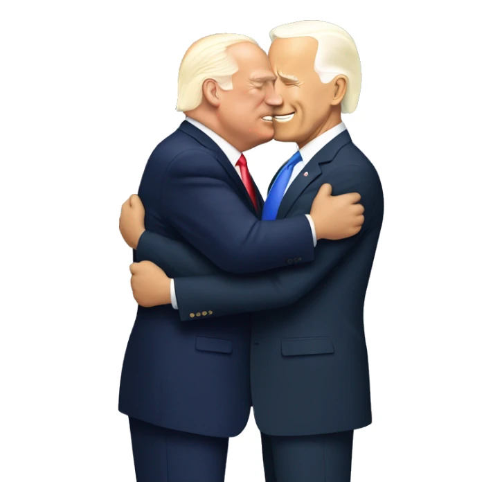 Donald Trump hugging Joe Biden sticker