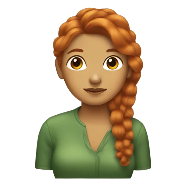 Turtle emoji with ginger woman hair sticker