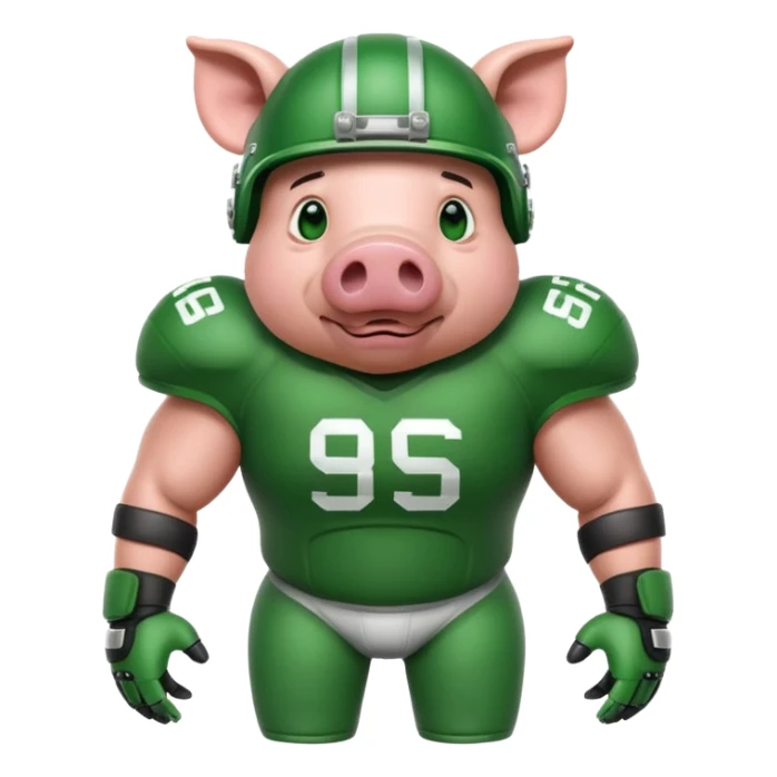 american football player pig green sticker