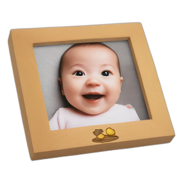 babyphoto-in-woodenphotoframe sticker