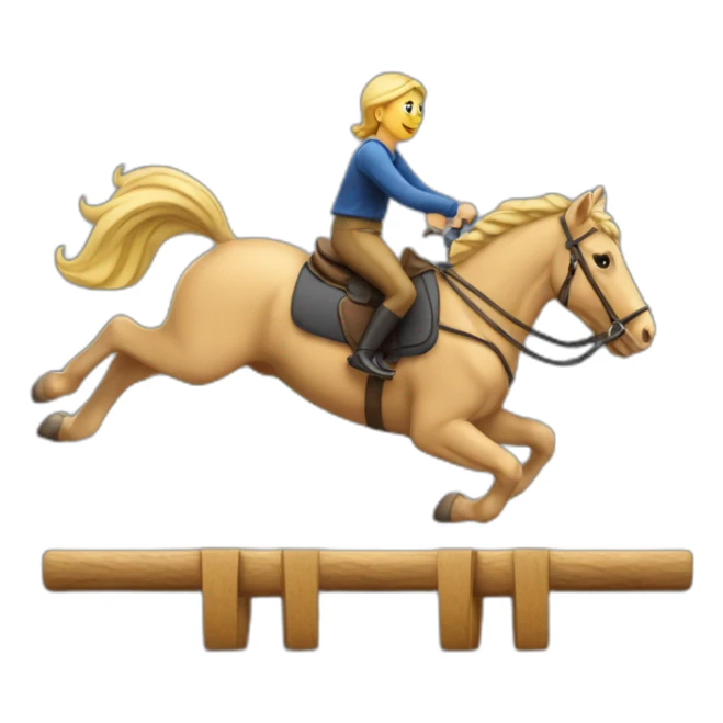Humain sur un cheval qui saute un obstacle sticker
