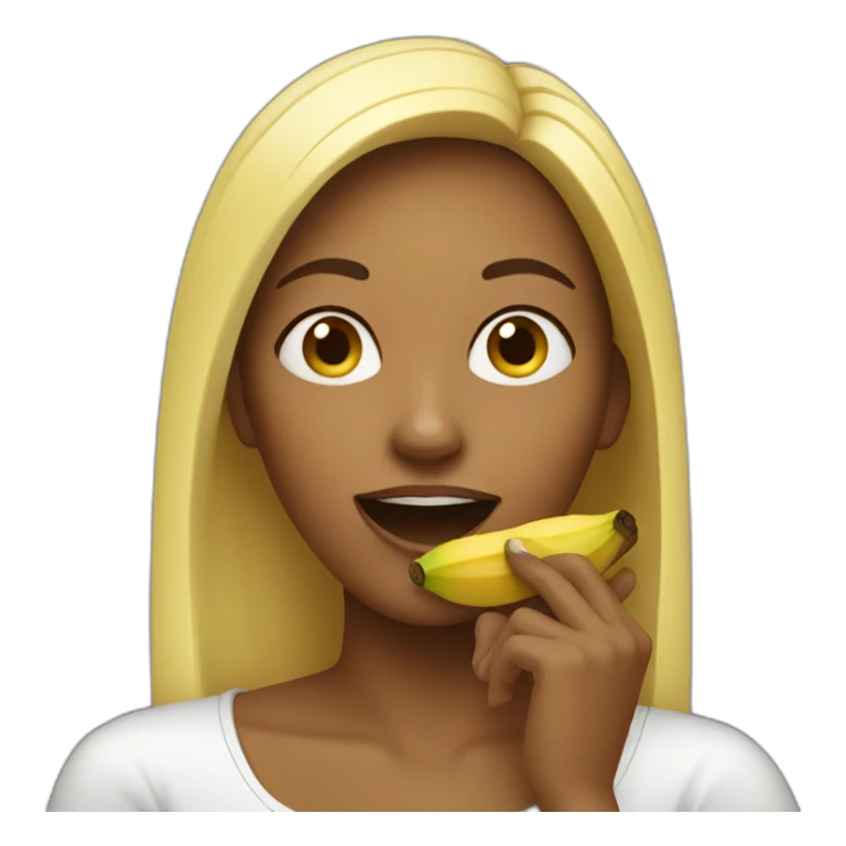 Woman eating banana sticker