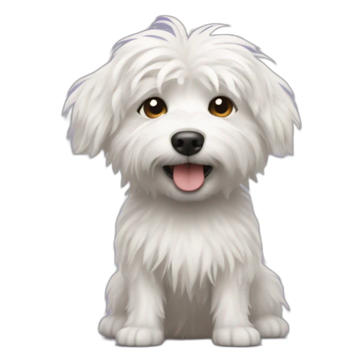 Little white dog with shaggy hair sticker