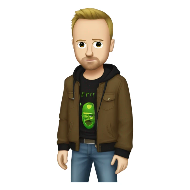 Jesse Pinkman with an Affliction shirt on and Baggy Jeans sticker