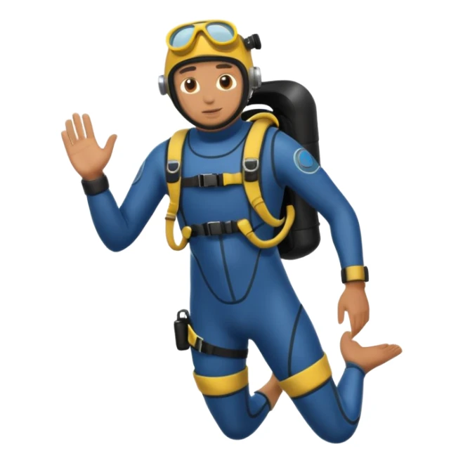 diver man swimming full body with full scuba gear
 sticker